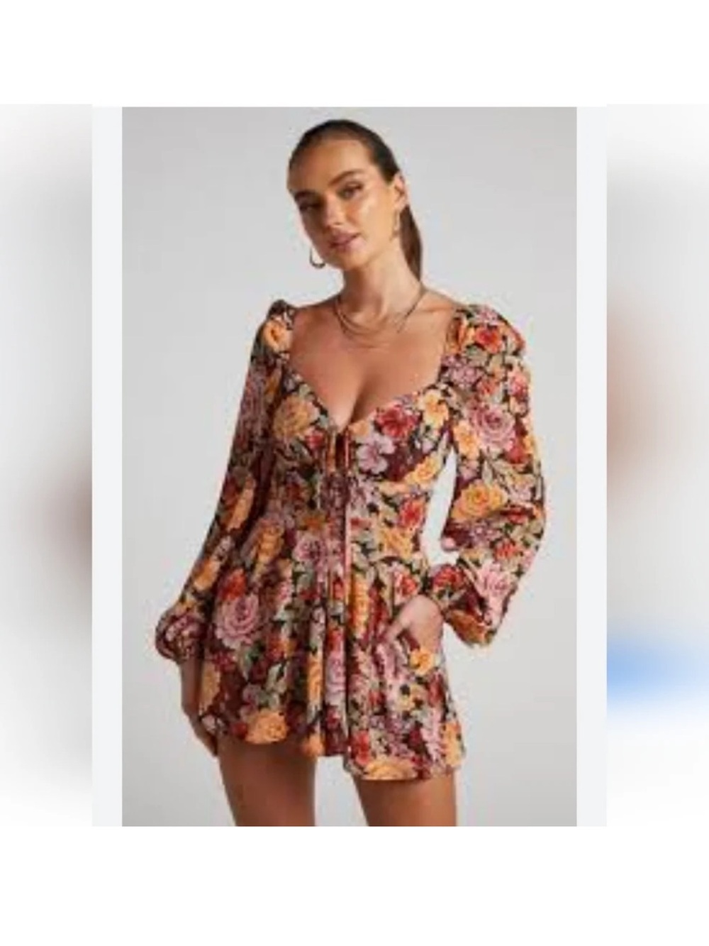 Showpo Floral Scoop-Back romper - Picture 2 of 4